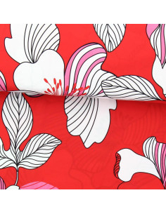 Fancy viscose fabric - Nellie red and pink