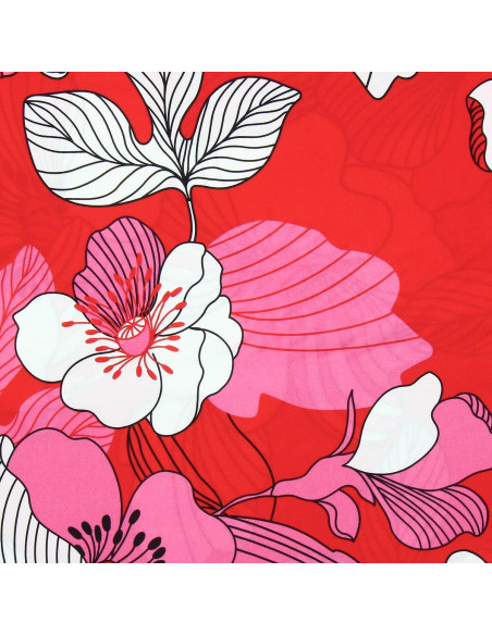 Fancy viscose fabric - Nellie red and pink
