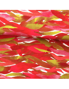 Fancy viscose fabric - Kiyo red and pink