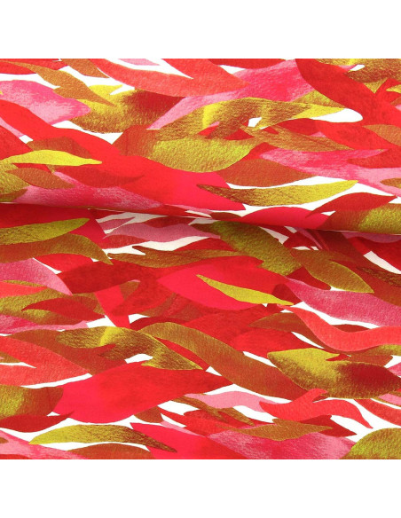 Fancy viscose fabric - Kiyo red and pink