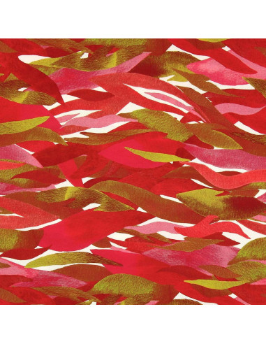 Fancy viscose fabric - Kiyo red and pink