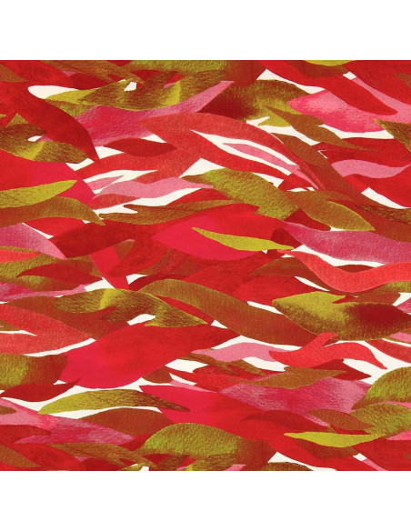 Fancy viscose fabric - Kiyo red and pink