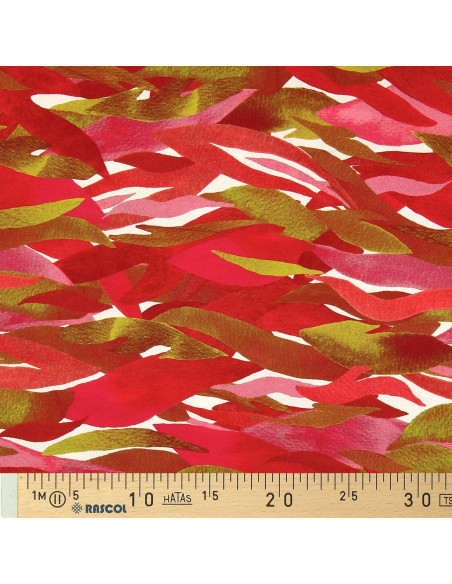 Fancy viscose fabric - Kiyo red and pink