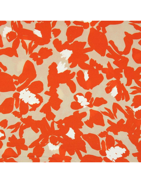 Fancy viscose fabric - Beige and orange Boti