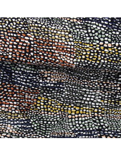 Fancy viscose fabric - Black and brown cobra