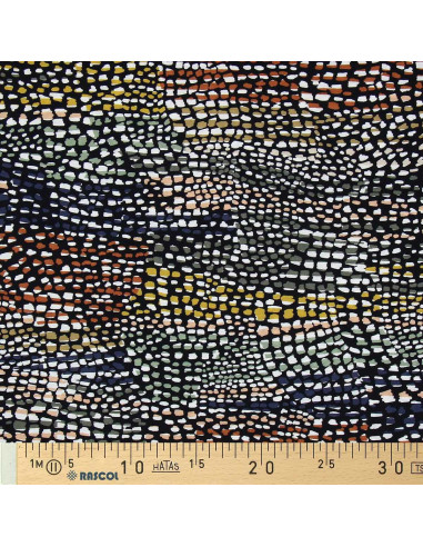 Fancy viscose fabric - Black and brown cobra