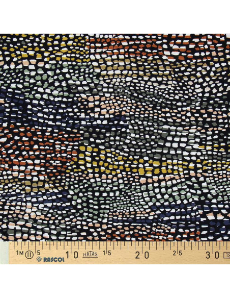 Fancy viscose fabric - Black and brown cobra