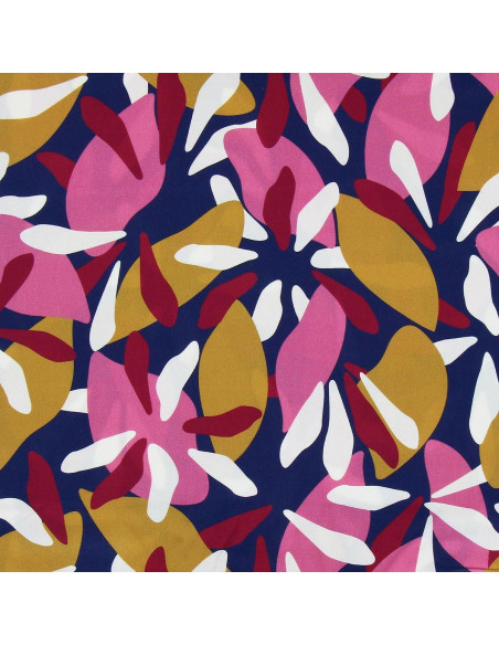 Fancy viscose fabric - Blue and pink Patoche