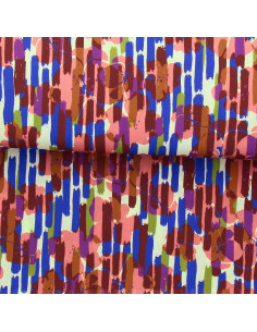 Fancy viscose fabric - Noham blue and pink