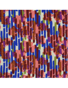 Fancy viscose fabric - Noham blue and pink 2