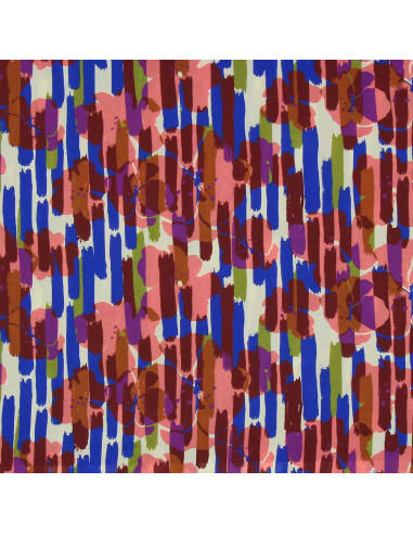 Fancy viscose fabric - Noham blue and pink