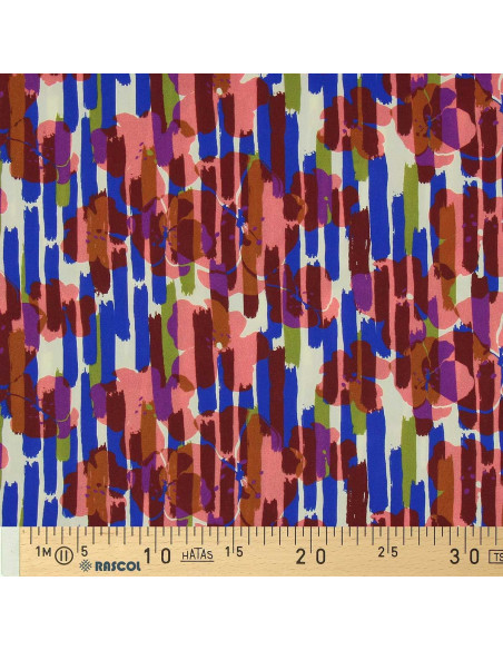 Fancy viscose fabric - Noham blue and pink