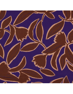 Fancy viscose fabric - Kera blue and brown 2