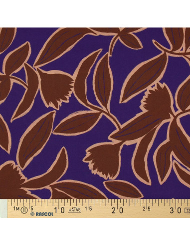 Fancy viscose fabric - Kera blue and brown