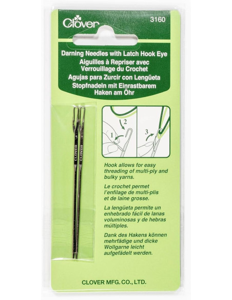 Darning needles with Clover hook lock