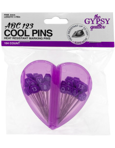 Heart box of 104 ABC 123 pins The Gypsy Quilter