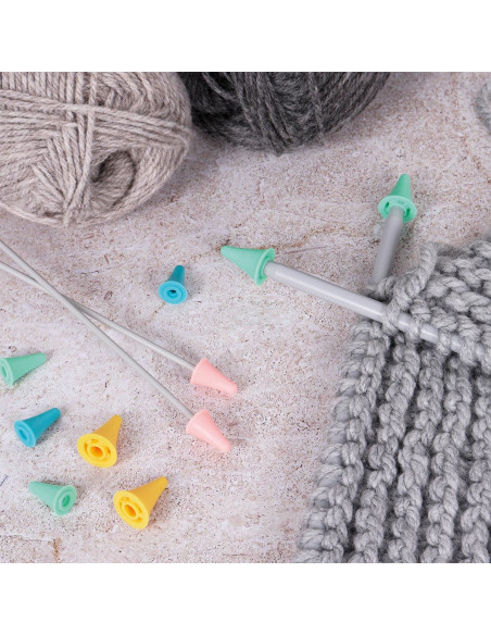 Set of 10 stopper caps for knitting needles