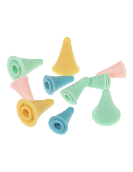 Set of 10 stopper caps for knitting needles