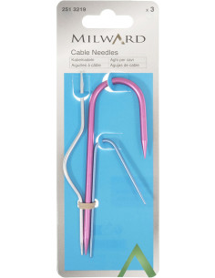 Set of 3 cable needles for knitting