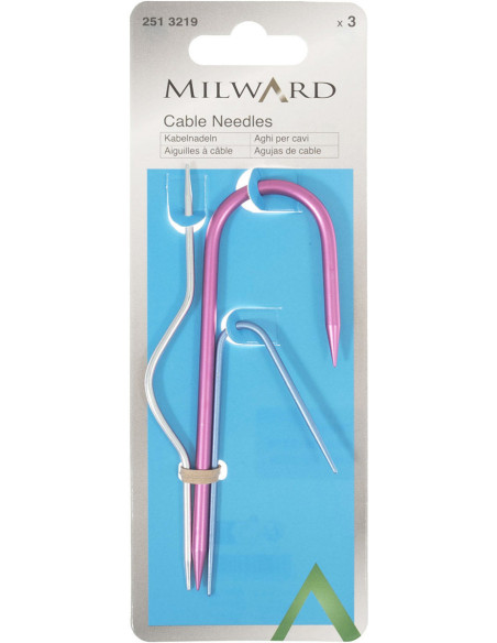 Set of 3 cable needles for knitting