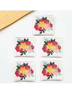 Set of 5 Pretty Sew-On Woven Labels 2