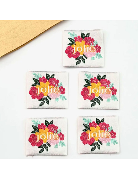 Set of 5 Pretty Sew-On Woven Labels
