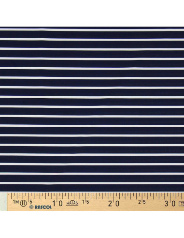Lycra swimsuit fabric - Blue and white sailor stripe