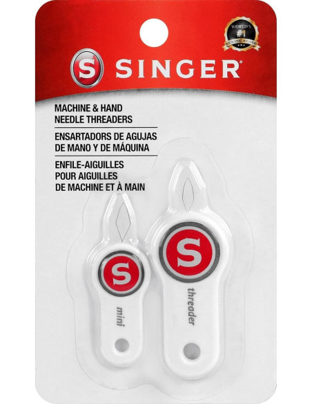 Set of 2 needle threaders for Singer machine and hand needles