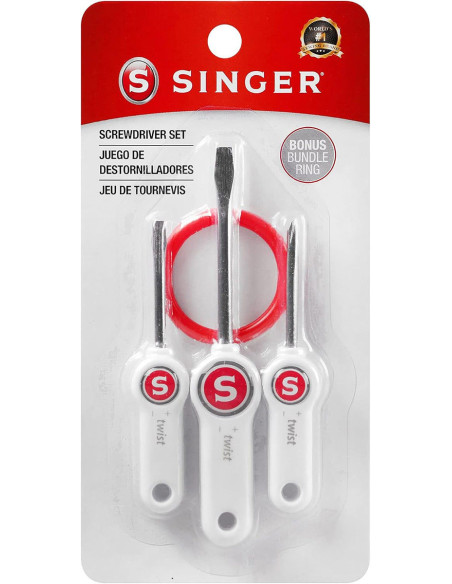 Set of three screwdrivers for Singer sewing machine