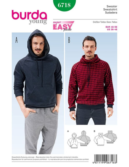 Sweatshirt pattern - Burda 6718