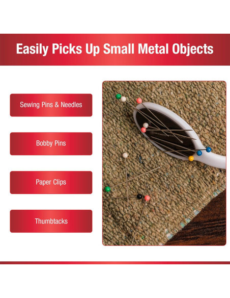 Magnetic needle picker with 25 Singer pins
