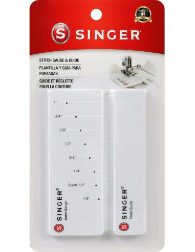 Adhesive guide and ruler for sewing with the Singer sewing machine