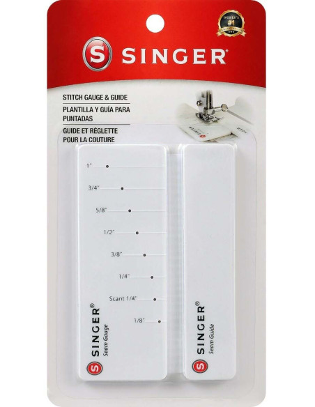 Adhesive guide and ruler for sewing with the Singer sewing machine
