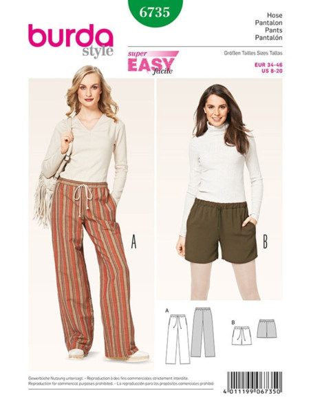 Pants pattern - Burda 6735