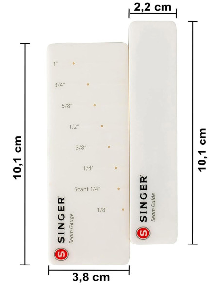 Adhesive guide and ruler for sewing with the Singer sewing machine