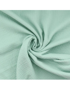 Light mint double gauze cotton fabric