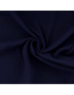 Double gauze cotton fabric - Midnight blue