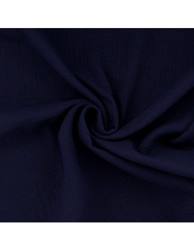 Double gauze cotton fabric - Midnight blue