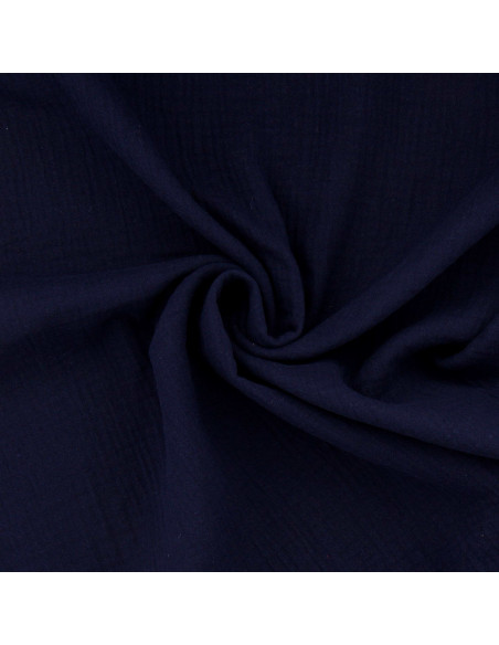 Double gauze cotton fabric - Midnight blue
