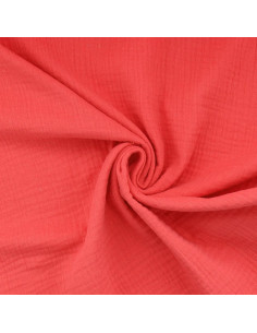 Double gauze cotton fabric - Coral
