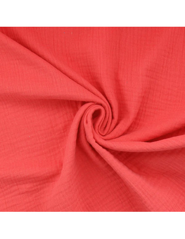 Double gauze cotton fabric - Coral
