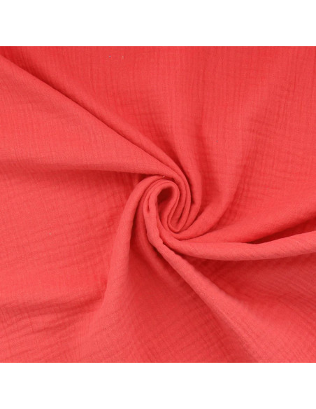 Double gauze cotton fabric - Coral