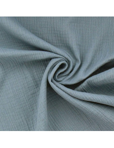 Double gauze cotton fabric - Denim blue