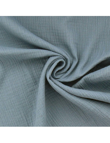 Double gauze cotton fabric - Denim blue