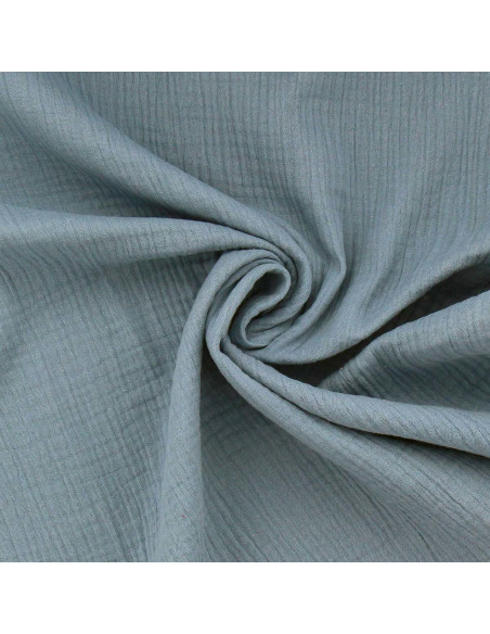 Double gauze cotton fabric - Denim blue