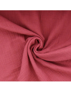 Double gauze cotton fabric - Raspberry