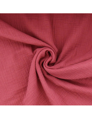 Double gauze cotton fabric - Raspberry