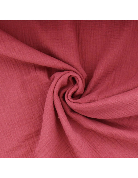 Double gauze cotton fabric - Raspberry