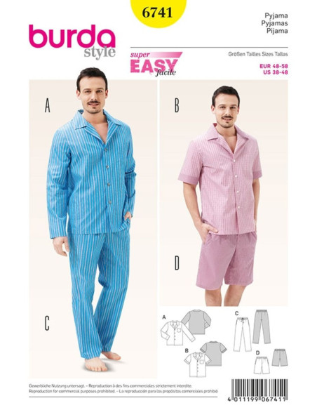 Pajama pattern - Burda 6741