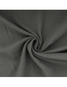 Double gauze cotton fabric - Dark gray